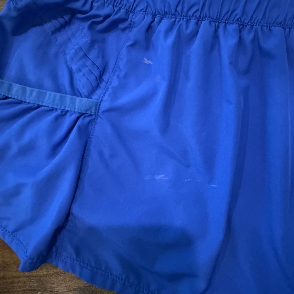 Free People Movement Get Your Flirt OnRoyal Blue Athletic Shortswith Ruffled Hem - Picture 3 of 3